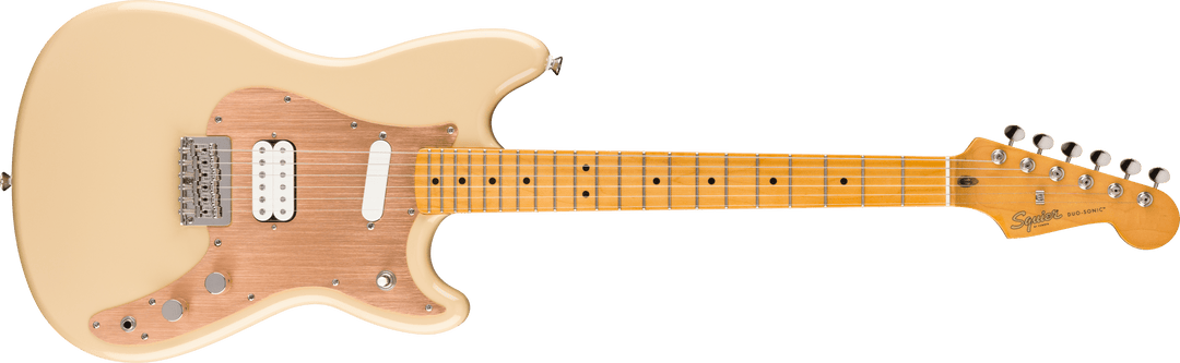 Squier Classic Vibe Duo-Sonic HS, Maple Fingerboard, Gold Anodized Pickguard, Desert Sand