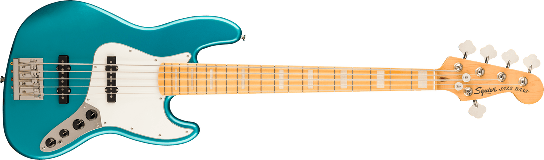 Squier Classic Vibe Active '70s Jazz Bass V, Maple Fingerboard, Parchment Pickguard, Ocean Turquoise