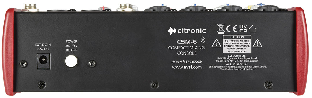 Mezcladores compactos Citronic CSM con USB/Bluetooth, 4 canales