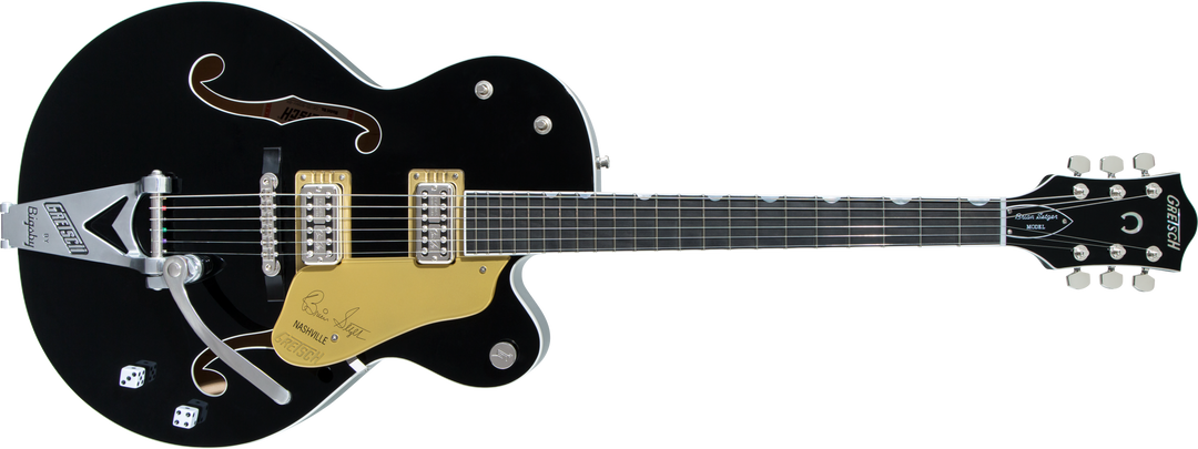Gretsch G6120T-BSNSH Brian Setzer Signature Nashville Hollow Body with Bigsby, Ebony Fingerboard, Black Lacquer