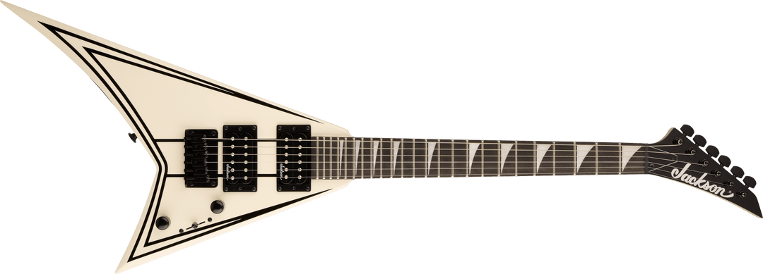 Jackson JS Series RR Minion JS1X, Amaranth Fingerboard, Snow White with Black Pin Stripes