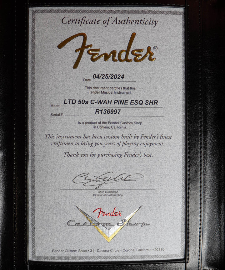 Fender Custom Shop Limited Edition '50s Cocked Wah Pine Esquire, Super Heavy Relic, 1-Piece Maple Neck, Aged Cimarron Red