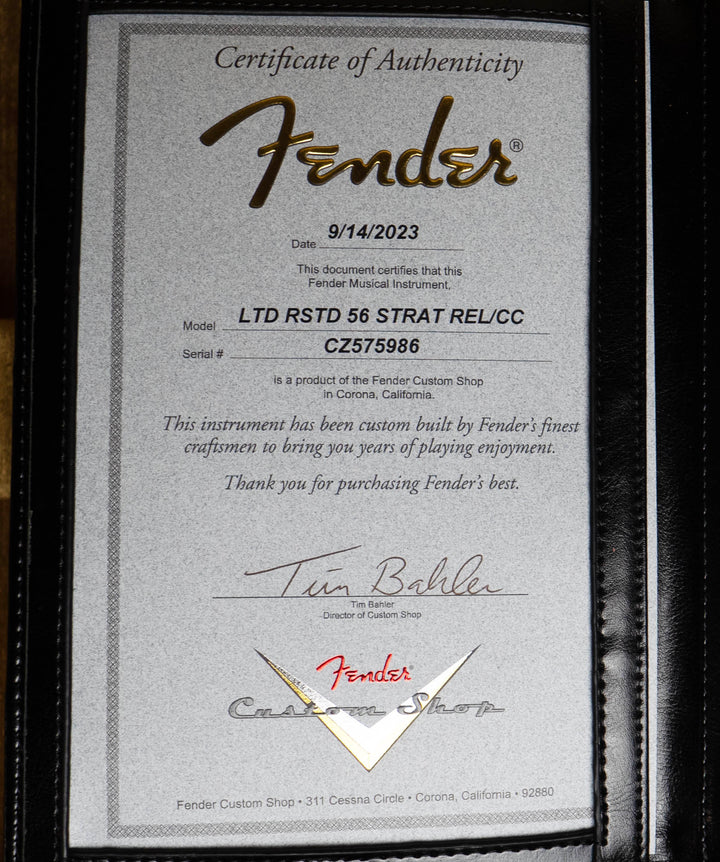Fender Custom Shop Limited Edition Roasted '56 Stratocaster Relic, herrajes Closet Classic, turquesa Taos envejecida y descolorida