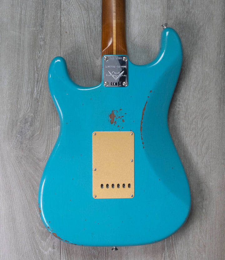 Fender Custom Shop Limited Edition Roasted '56 Stratocaster Relic, herrajes Closet Classic, turquesa Taos envejecida y descolorida