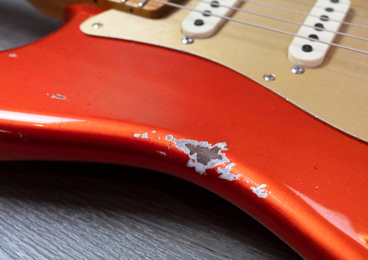 Fender Custom Shop Limited Edition Roasted '56 Strat - Relic With Closet Classic Hardware - Aged Candy Tangerine