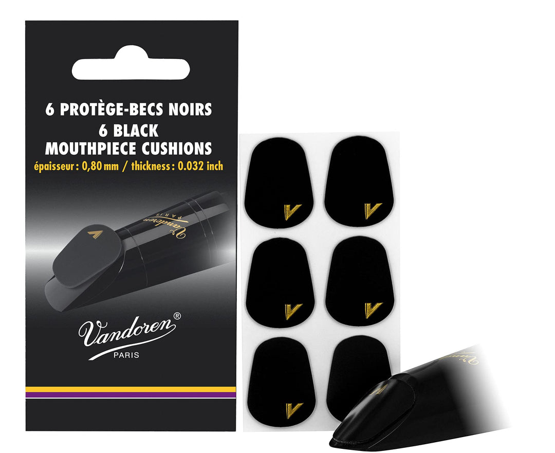 Vandoren Mouthpiece Cushions 0.80MM Black (Pack of 6)