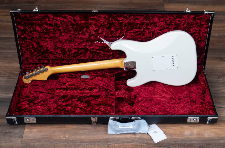 Fender Custom Shop Time Machine '64 Stratocaster Journeyman Relic, blanco olímpico envejecido