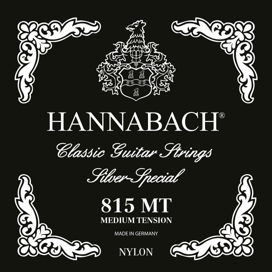 Hannabach 815MT Silver Special Classical Guitar String Set, Medium Tension