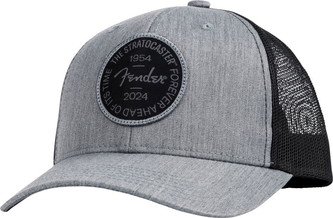 Fender Stratocaster 70th Anniversary Badge Hat, Gray Heather, One Size
