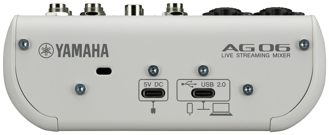 Consola de transmisión en vivo Yamaha AG06MK2, color blanco
