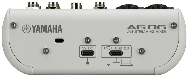Consola de transmisión en vivo Yamaha AG06MK2, color blanco