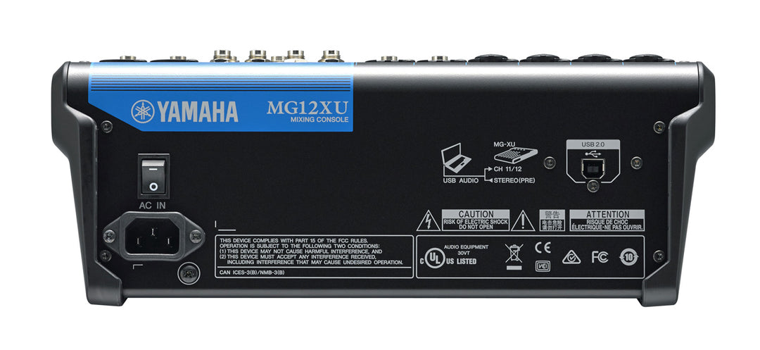 Consola de mezclas Yamaha MG12XU de 12 canales, tercera generación