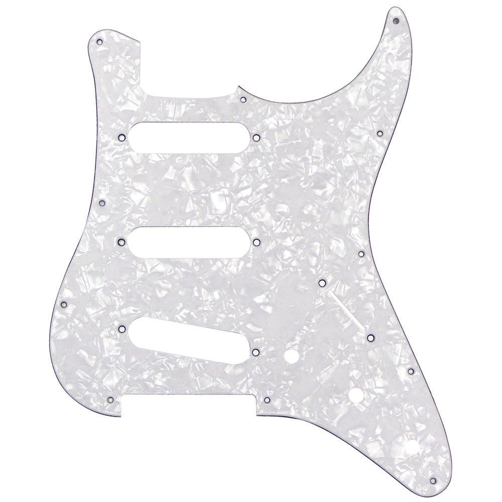 Guitar Tech Stratocaster Pickguard, 11 Hole, White Pearloid