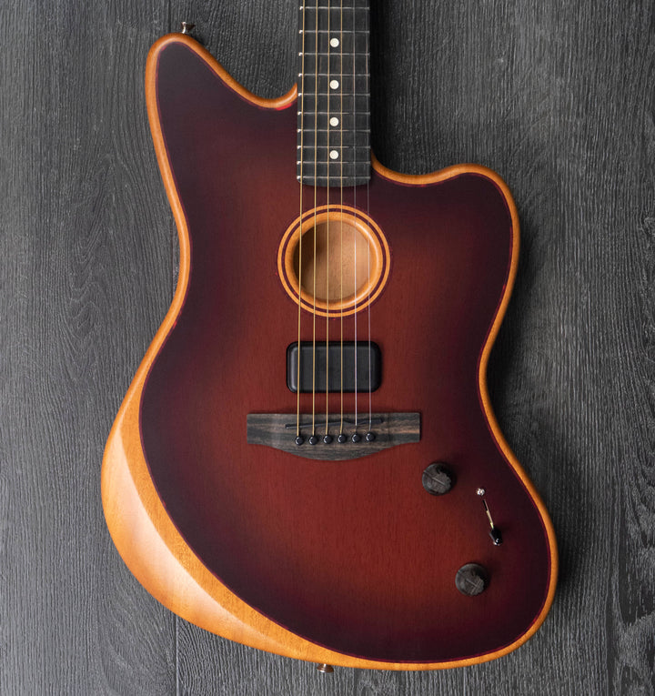 Fender American Acoustasonic All-Mahogany Jazzmaster, Bourbon Burst
