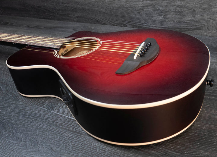Guitare électro-acoustique de voyage Yamaha APXT2, Dark Red Burst