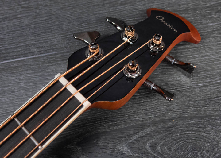 Basse électro Ovation Celebrity CEB44X-7C, médium profond, Cognac Burst