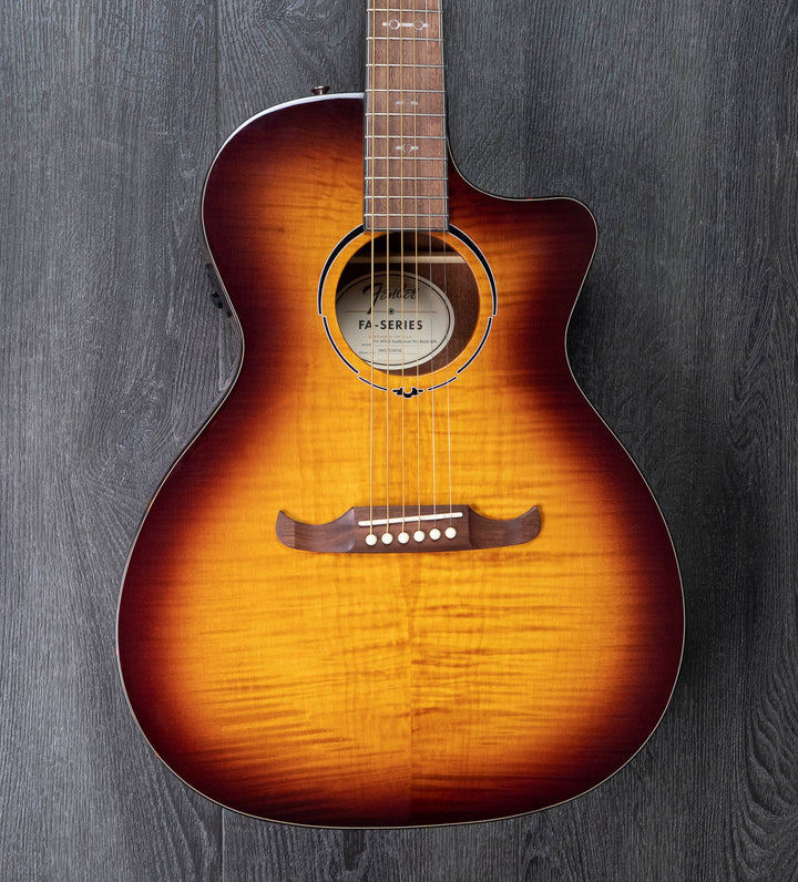 Fender FA-345CE Auditorium, Laurel Fingerboard, 3-Tone Tea Burst