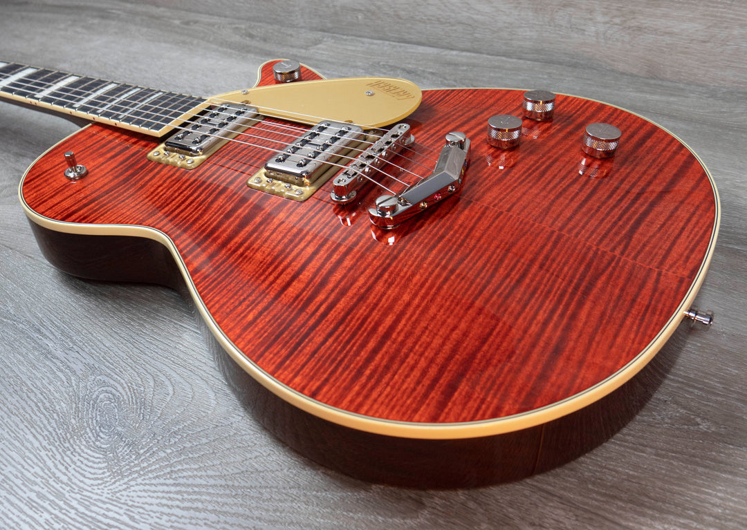 Gretsch G6228FM Players Edition Jet BT with V-Stoptail and Flame Maple, Ebony Fingerboard, Bourbon Stain
