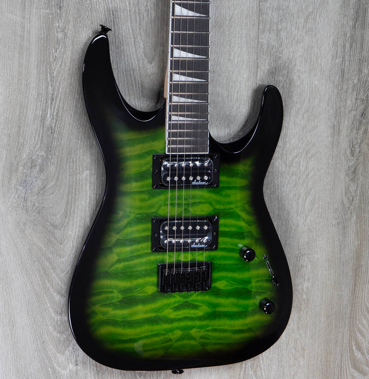 Jackson JS Series Dinky JS32 DKA Hard Tail, Amaranth Fingerboard, Transparent Green Burst