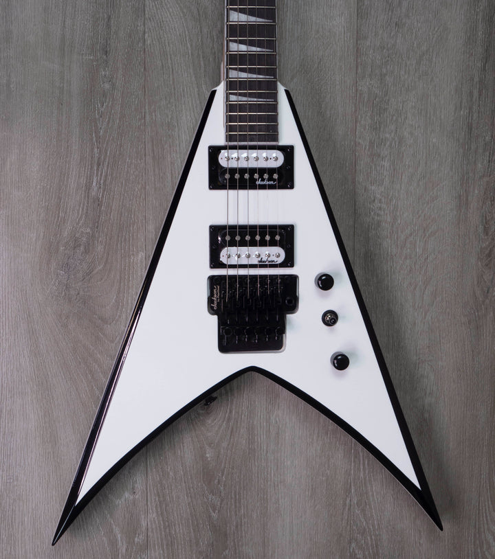 Jackson JS Series King V JS32, touche en amarante, blanche avec biseaux noirs