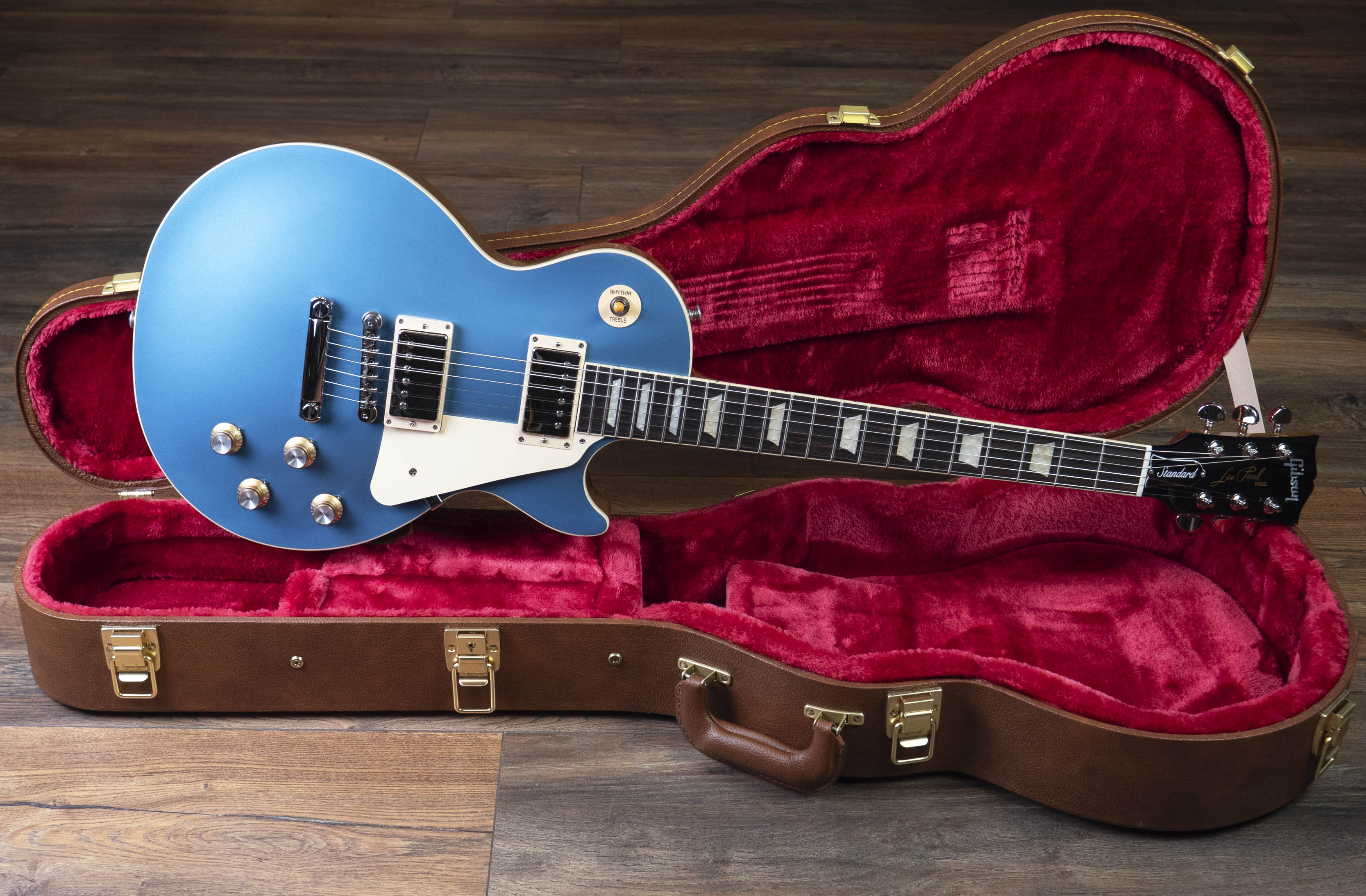 Gibson Les Paul Standard años 60, tapa lisa, azul Pelham – A Strings