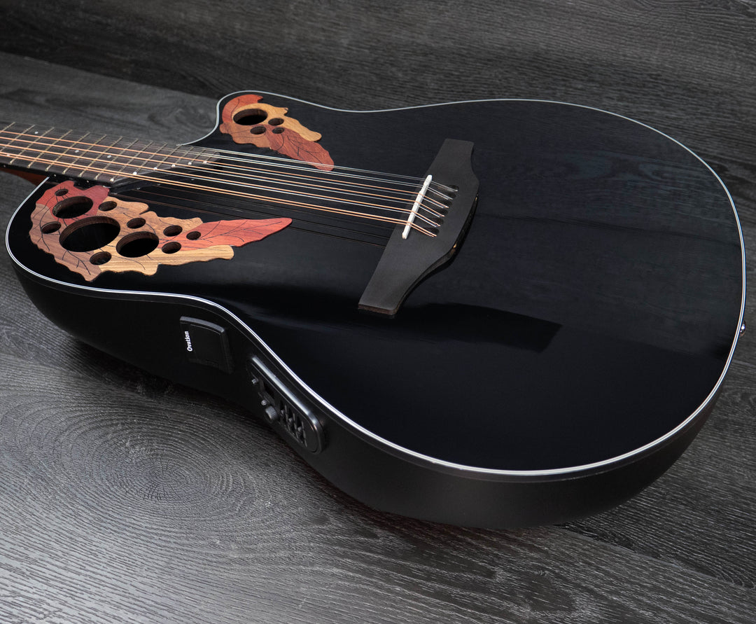 Guitare électrique Ovation CE4412-5 Celebrity Elite 12 cordes, noire