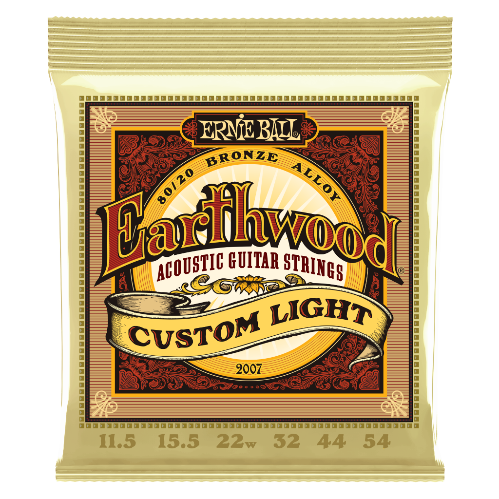 Ernie Ball Earthwood Acoustic Guitar String Set, 80/20 Bronze, Light .011.5-.054