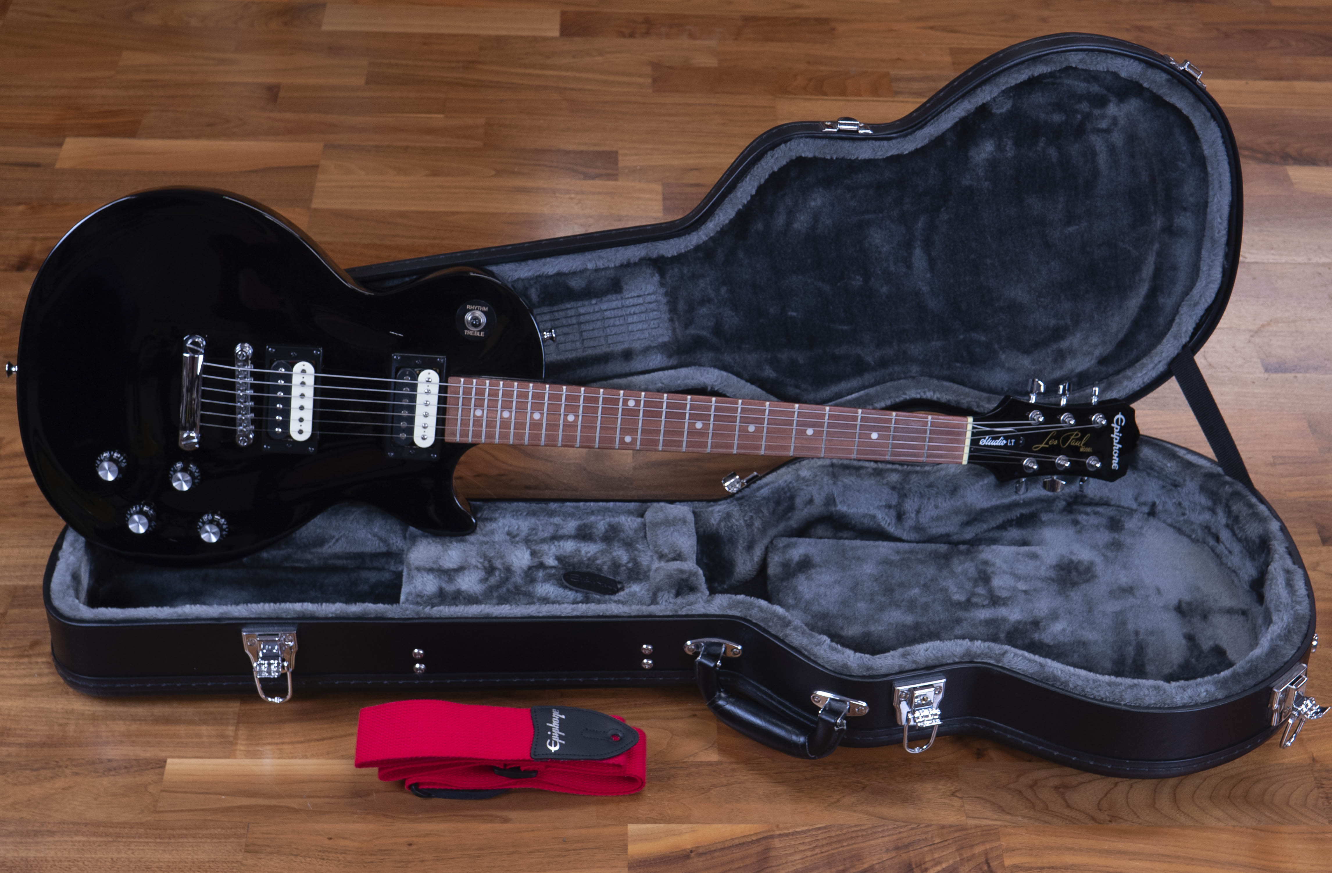 epiphone Les Paul Studio 黒 ケース付 Pre-Owned Epiphone Les Paul Studio LT, Ebony w/ Hardcase – A Strings