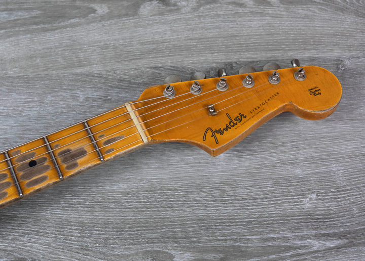 Fender Custom Shop Edición limitada Red Hot Stratocaster Super Heavy Relic, diapasón de arce, tono Lake Placid Blue envejecido superdesvanecido