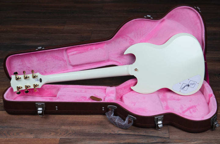 Epiphone Inspired by Gibson 1963 Les Paul SG Custom with Maestro Vibrola, Classic White, with Hard Case