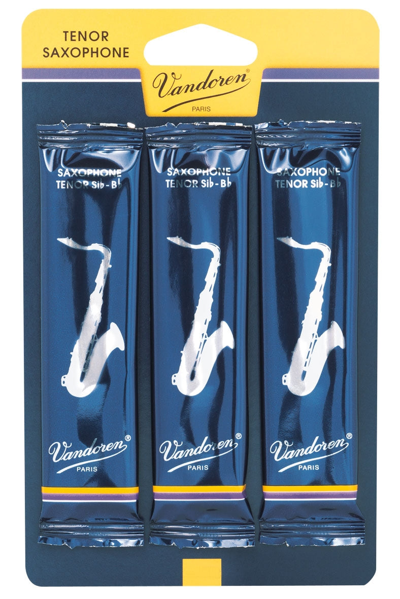 Cañas tradicionales para saxofón tenor Vandoren, 2,5, paquete de 3