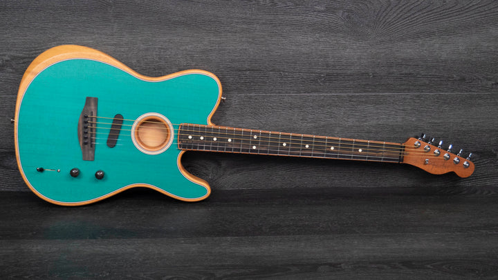 Fender Limited Edition American Acoustasonic Telecaster, Channel-Bound Neck, Aqua Teal