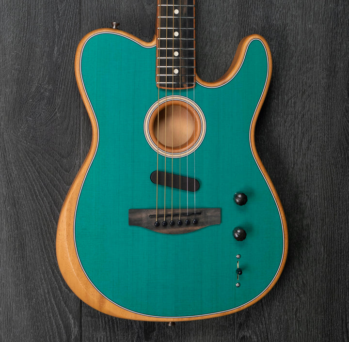 Fender Limited Edition American Acoustasonic Telecaster, Channel-Bound Neck, Aqua Teal