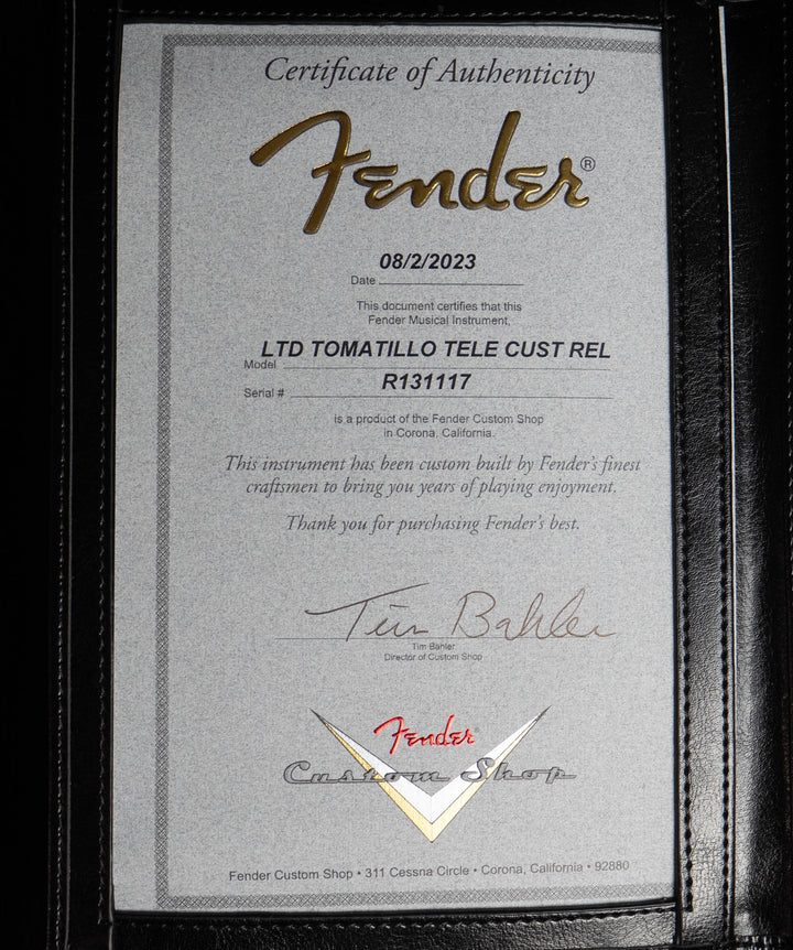 Fender Custom Shop Edición limitada Tomatillo Telecaster Relic, verde azulado envejecido metalizado