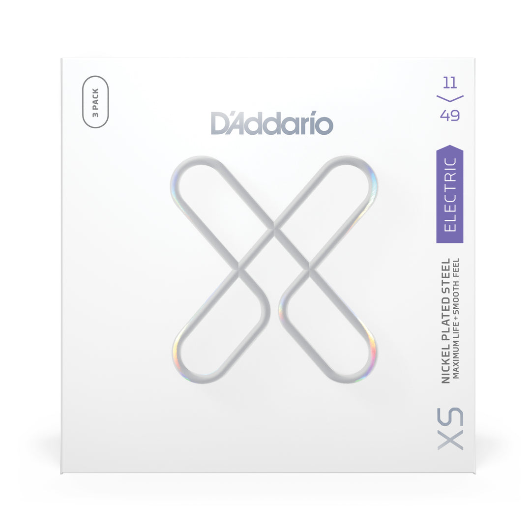 D'Addario XS Coated Electric String Multipack Set, Nickel, .011-.049 3 Sets