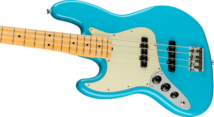 Fender American Professional II Jazz Bass Left-Hand, Maple Fingerboard, Miami Blue - A Strings