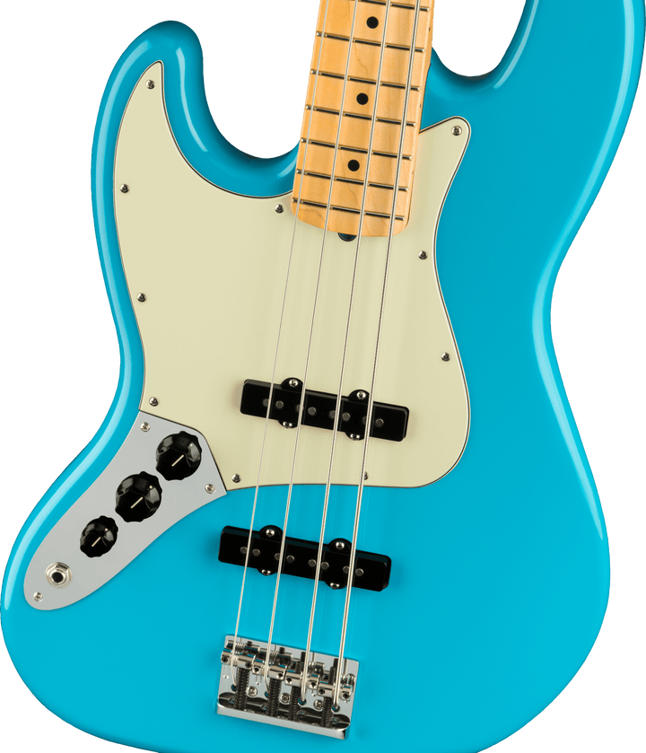 Fender American Professional II Jazz Bass Left-Hand, Maple Fingerboard, Miami Blue - A Strings