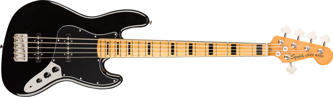 Squier Classic Vibe 70s Jazz Bass V, diapasón de arce, negro