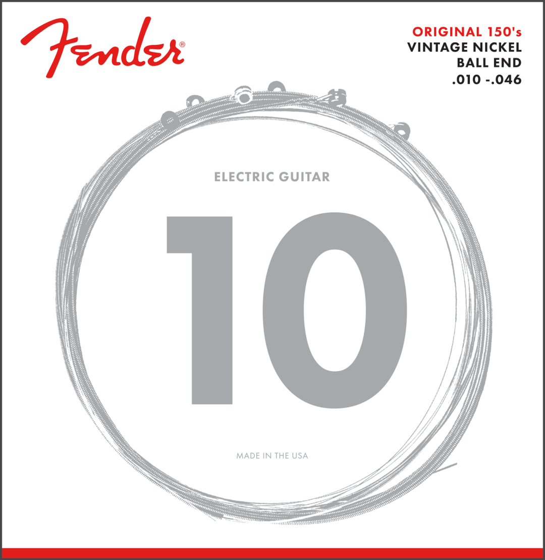 Fender 150R Original 150 Guitar Strings, Pure Nickel Wound, Ball End, .010-.046 - A Strings