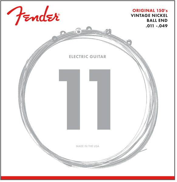 Fender 150M Original 150 Guitar Strings, Pure Nickel Wound, Ball End, .011-.049 - A Strings