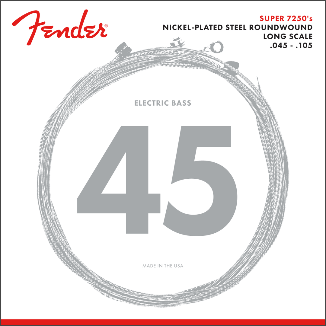 Fender 7250M Bass String Set, Nickel Plated Steel, Long Scale, .045-.105 - A Strings