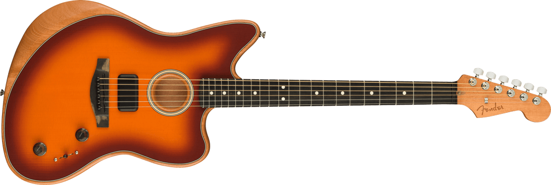Fender American Acoustasonic Jazzmaster, Tobacco Sunburst, Ebony Fingerboard - A Strings