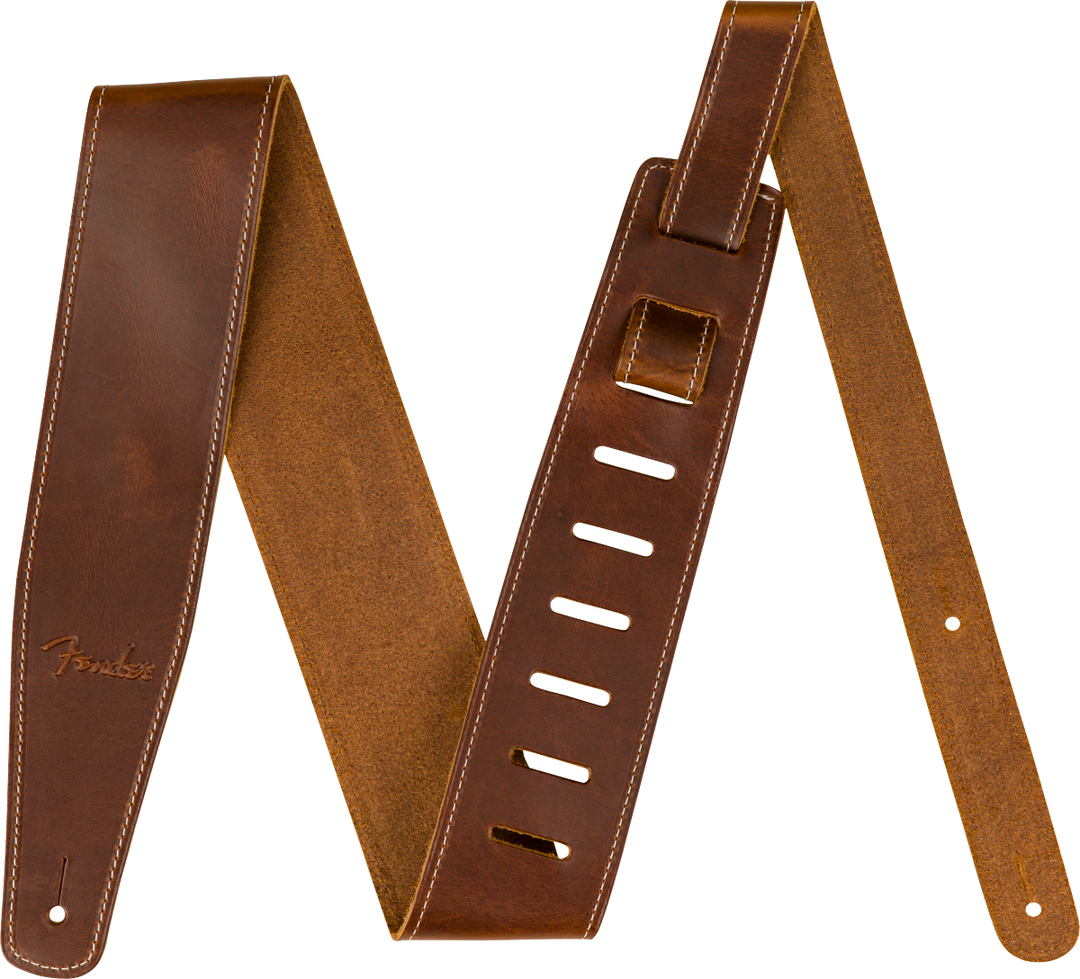 Fender Broken-In Leather Strap, Tan 2.5"