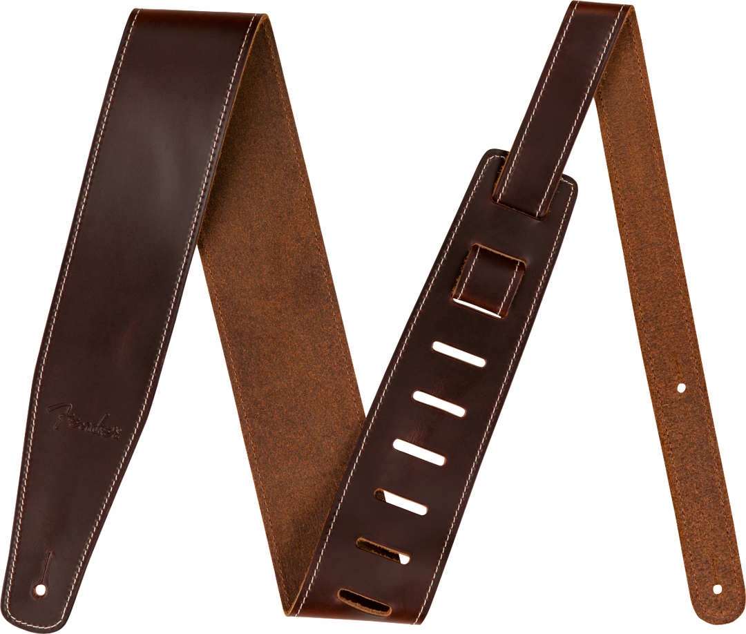 Fender Broken-In Leather Strap, Brown 2.5"