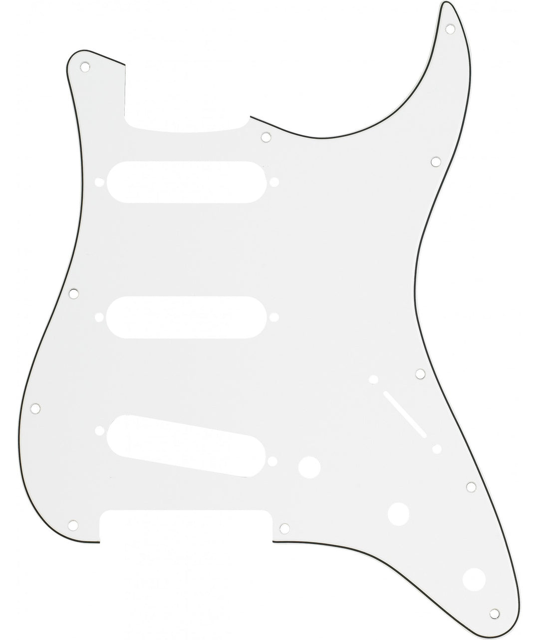 Pickguard Fender, Strat, 11 trous, 3 plis W/B/W