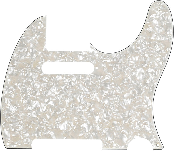 Pickguard Fender, Tele, 8 trous, blanc nacré vieilli