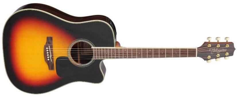 Takamine GD51CE-BSB Dreadnought, guitarra electroconmutada con cutaway, tapa de abeto macizo Sunburst, fondo de palisandro