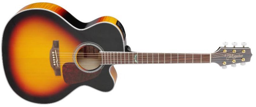 Takamine GJ72CE-BSB Jumbo Cutaway, Sunburst Solid Spruce Top, Figured Maple Back w/ TK-40D Pickup