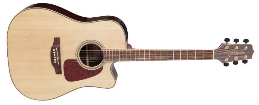 Takamine GD93CE-NAT Dreadnought, table en épicéa massif, dos en palissandre et érable matelassé avec micro TK-40D