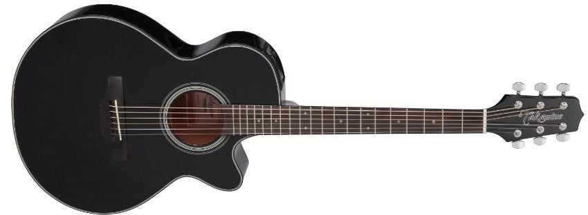 Takamine GF15CE-BLK FXC Tapa de abeto negro, fondo de caoba con pastilla TP-4T